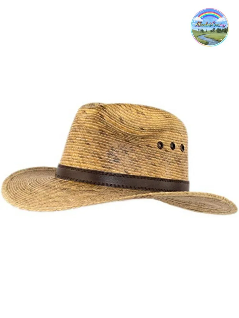 Unisex Men's Wide Brim Palm Leaf Straw Fedora Sun Hat UPF 50